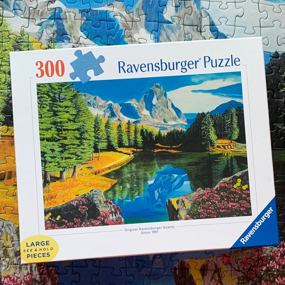Ravensburger Puzzle with Vibrant Blue and Green Landscape 300